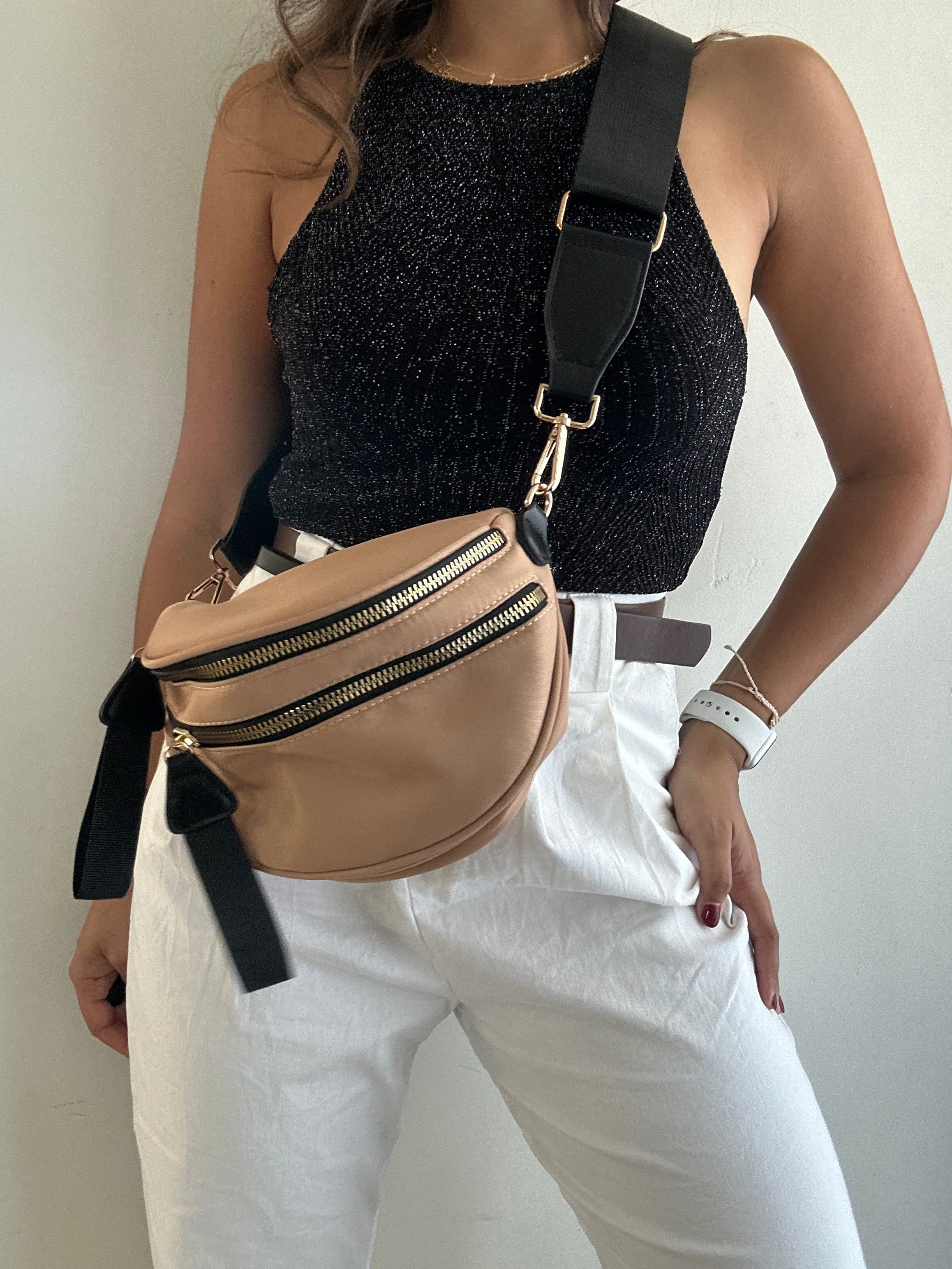 Double zip sling sales bag