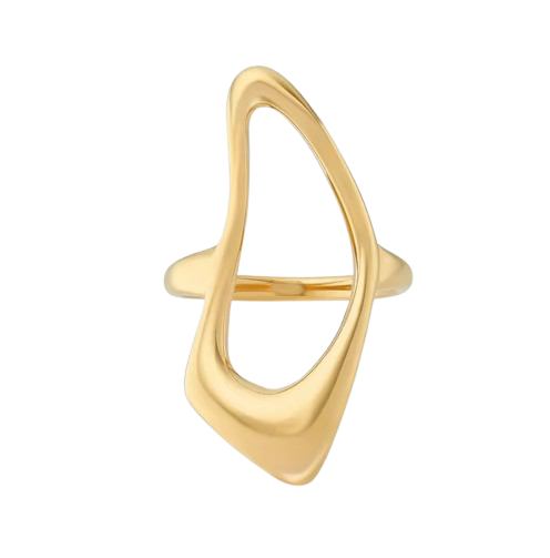 Abstract Open Gold Statement Ring