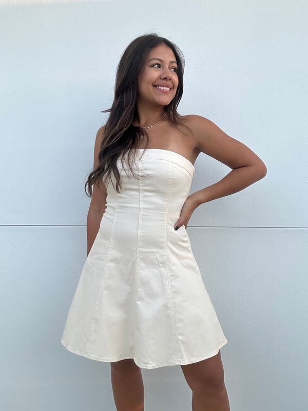 Strapless Fit & Flare Mini Dress