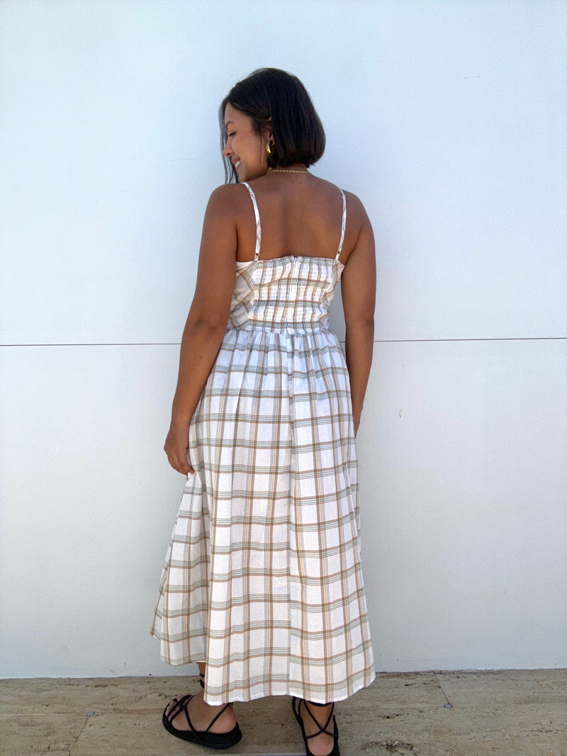 Plaid Bows Midi Dress