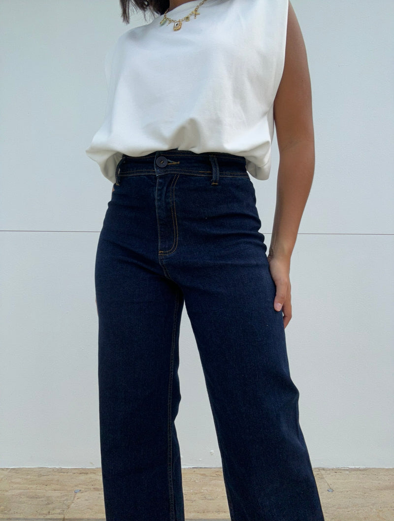 Stretched Indigo Denim