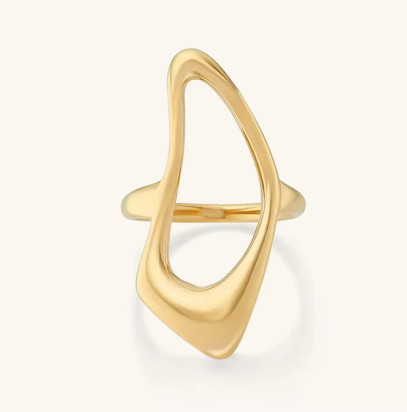 Abstract Open Gold Statement Ring