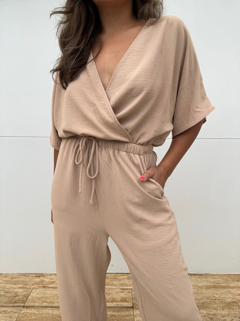 Dolman Sleeve Surplice Jumpsuit