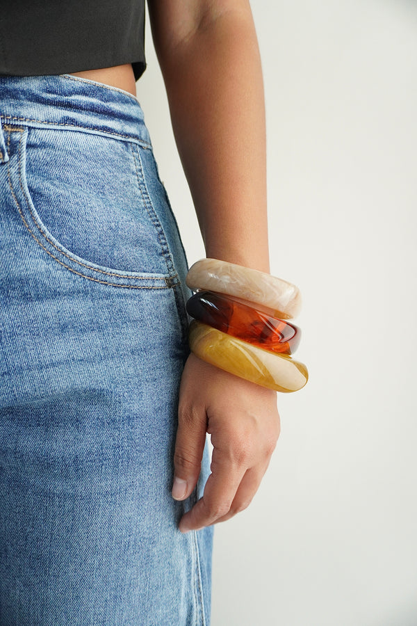 Acrylic Chunky Bangle Set (3)