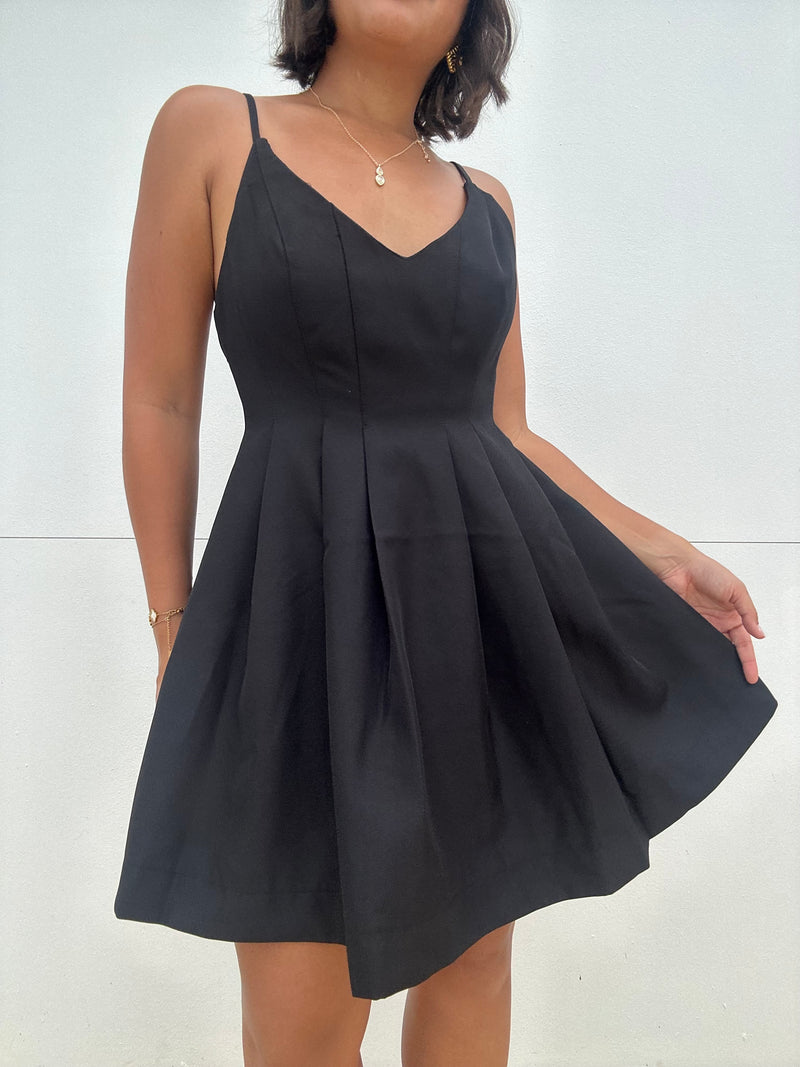 Waist Pintuck Strap Dress