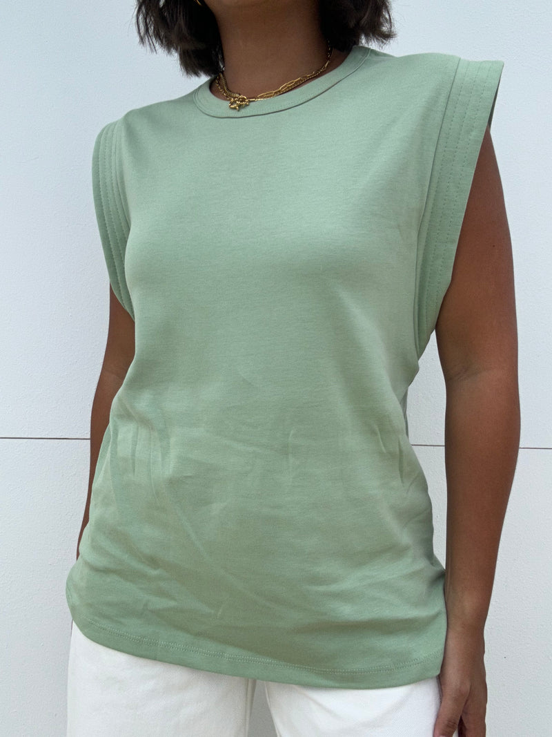 Stitch Padded Shoulder T-Shirt