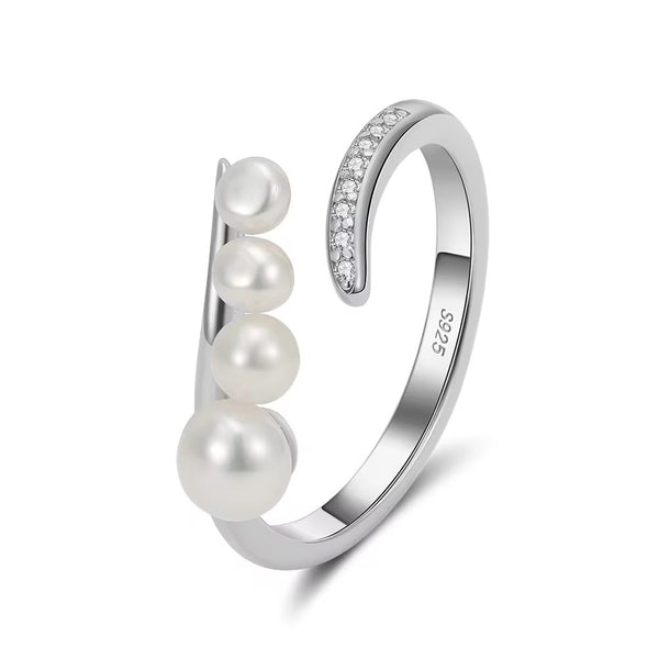 Pearl Adjustable Gold Ring