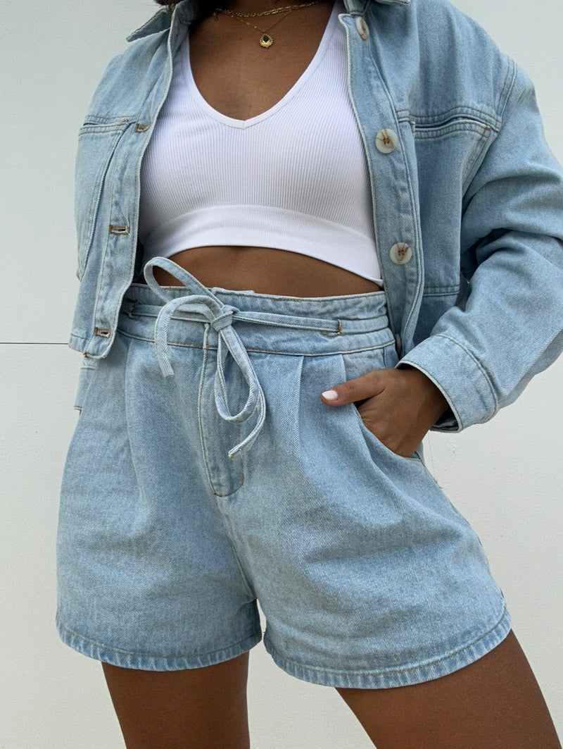 High Rise Paperbag Shorts