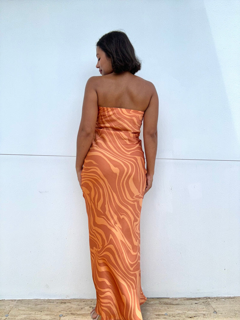 Wilder Days Strapless Bias Cut Maxi Dress