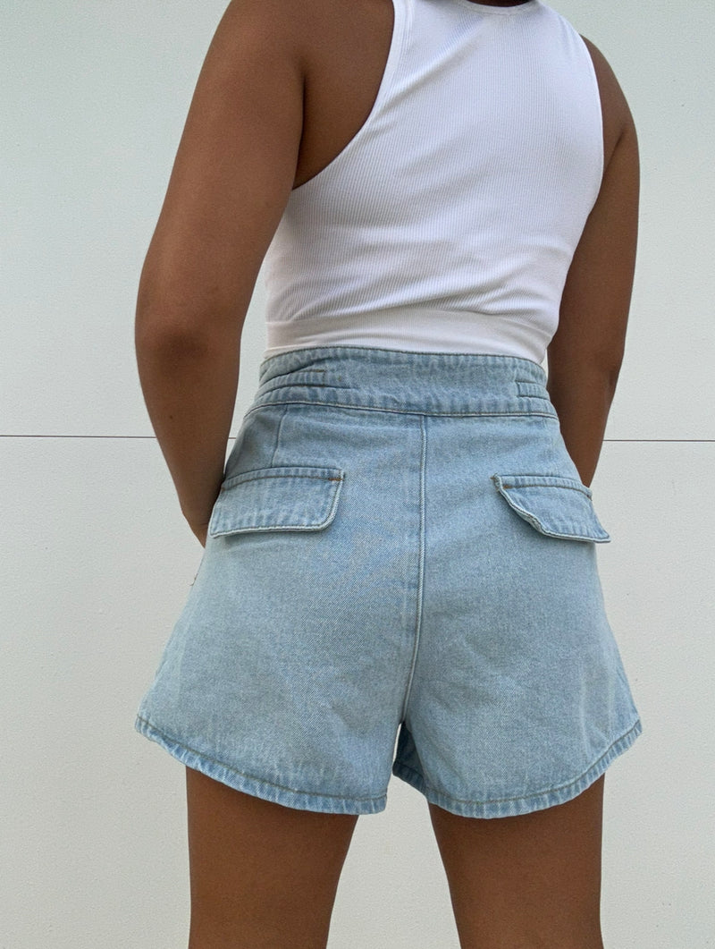 High Rise Paperbag Shorts