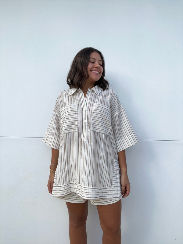 Striped Oversized Tunic Top