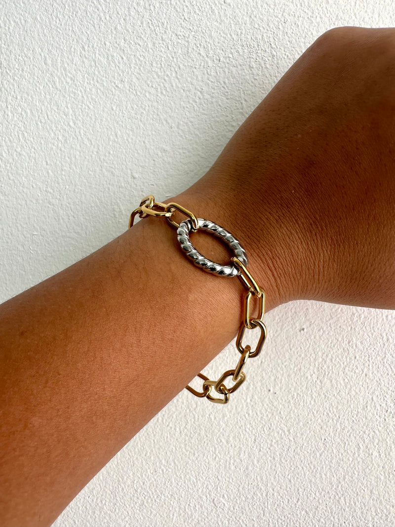 Two Tone Asymmetric Bracelet