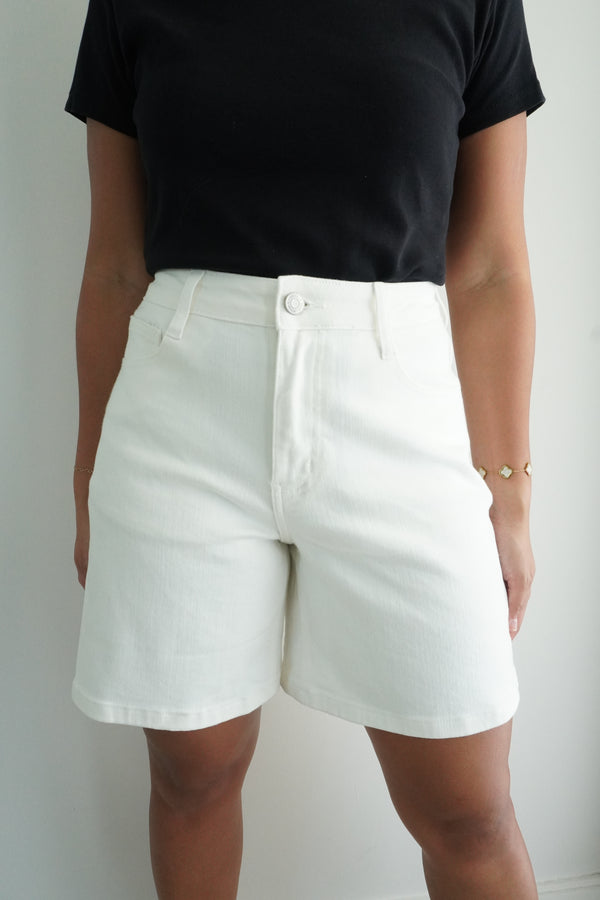 High Waist Bermuda Denim Mom Shorts