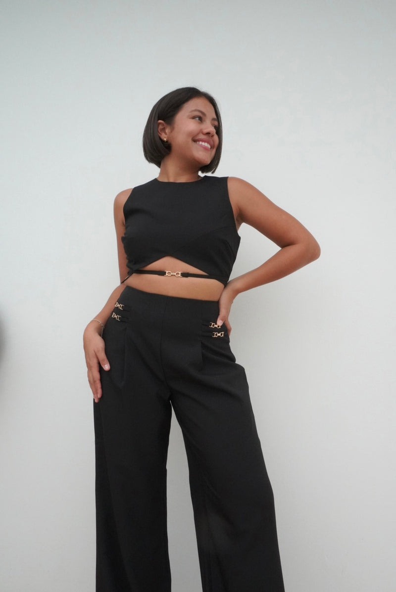 Linen Dainty Pants and Crop Set