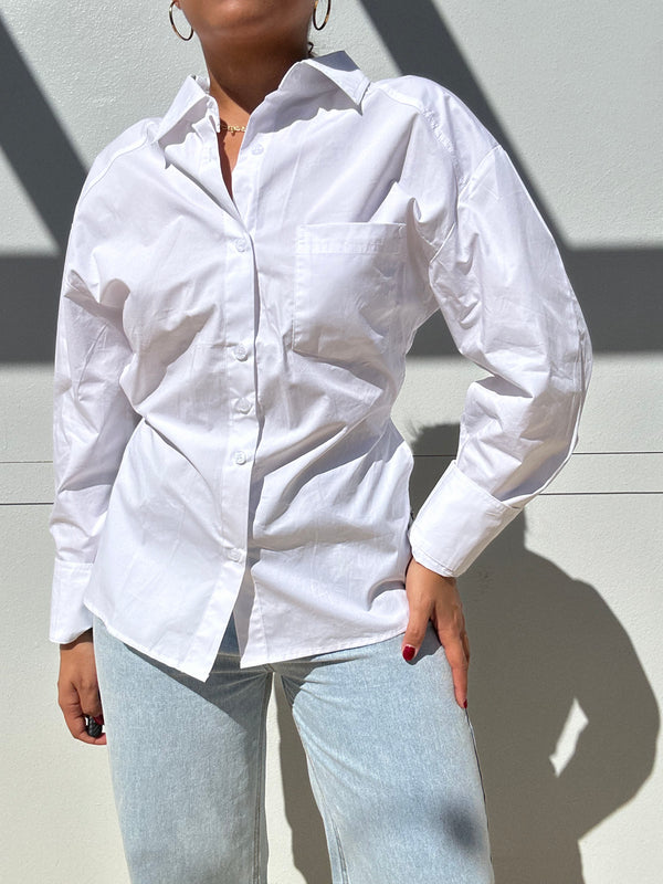 Donna Open-Back Button Up Shirt