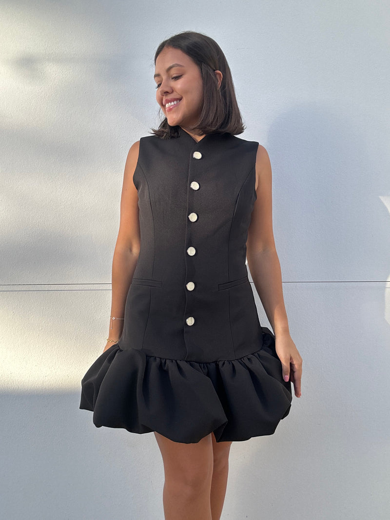 Sleeveless Bubble Hem Mini Dress