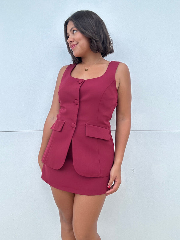 Crepe Round Neckline Button Romper