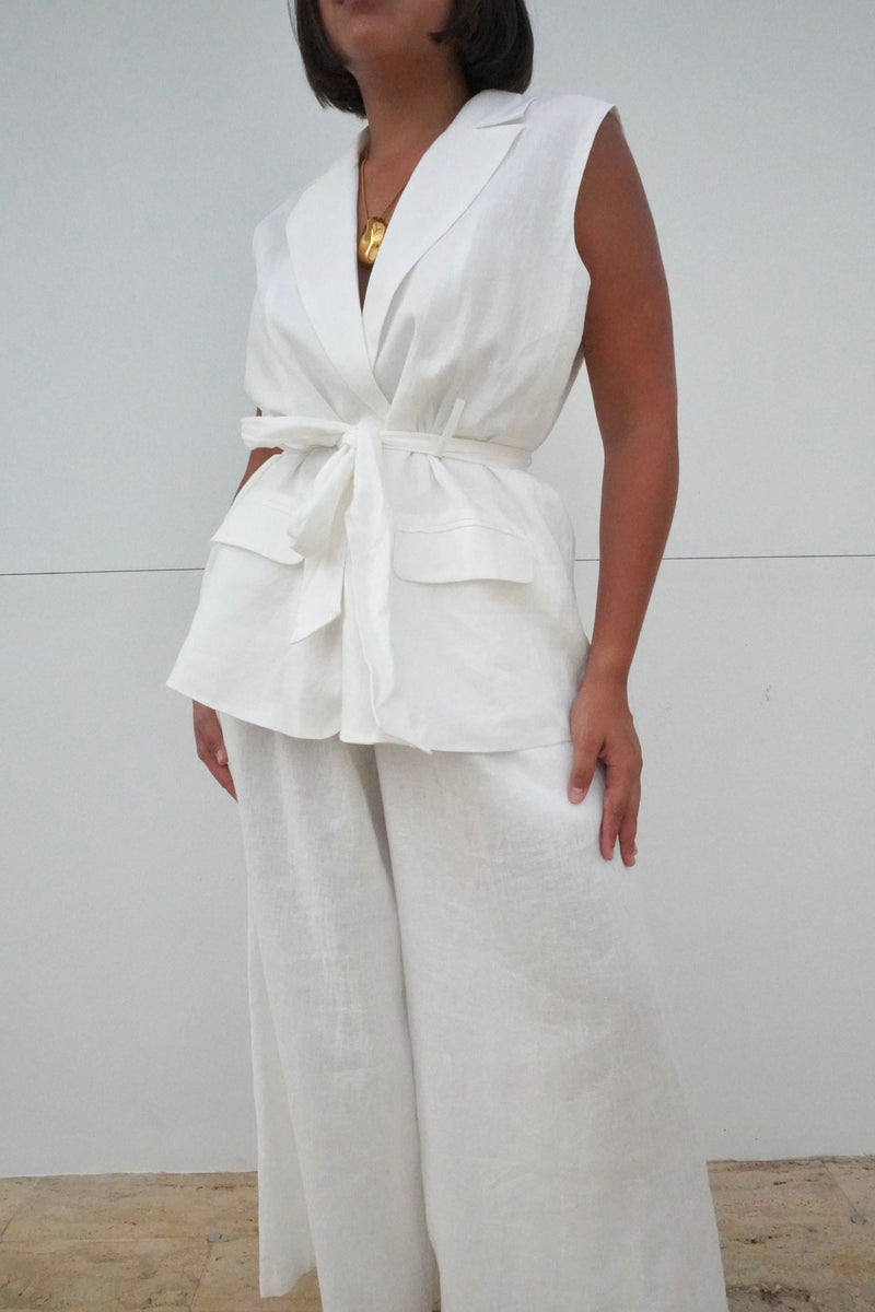 Linen Vest and Pants Set