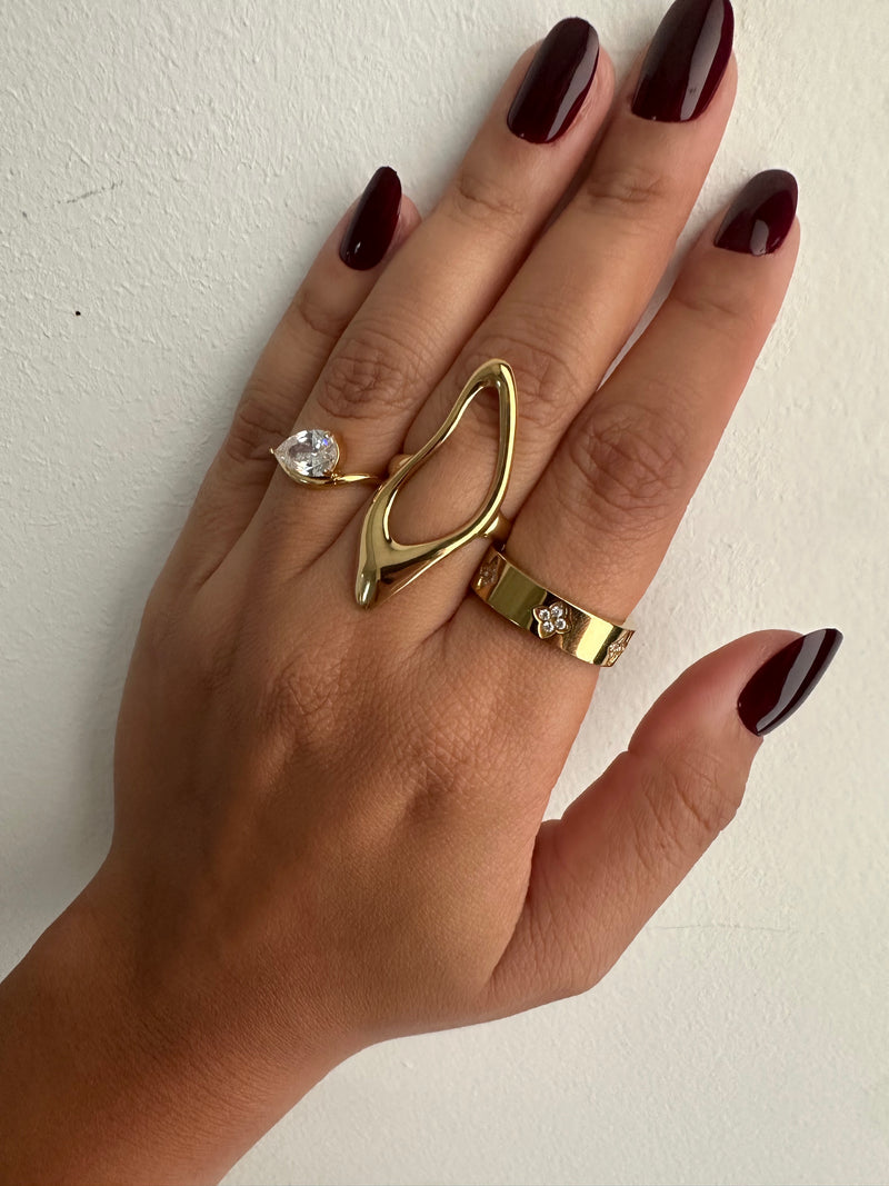 Abstract Open Gold Statement Ring
