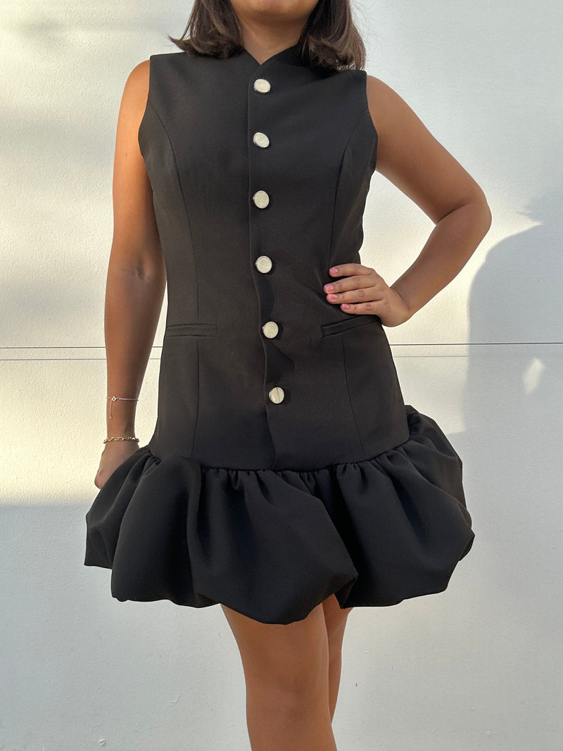 Sleeveless Bubble Hem Mini Dress