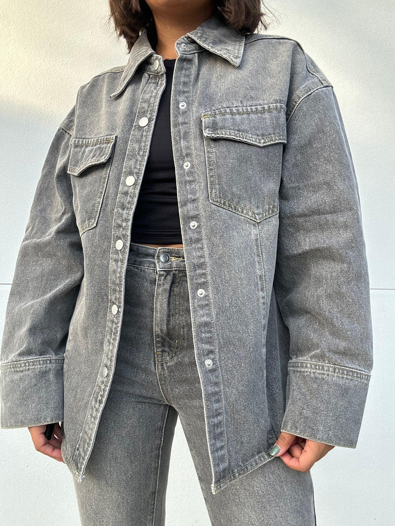 Denim Button Down Jacket