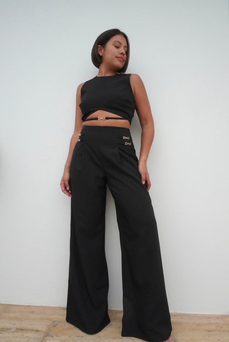 Linen Dainty Pants and Crop Set