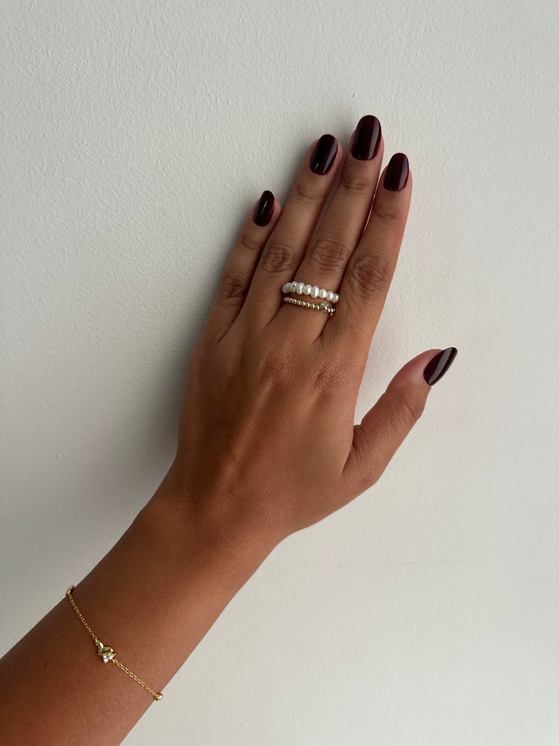 Pearl Adjustable Open Wrap Ring