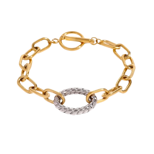 Two Tone Asymmetric Bracelet