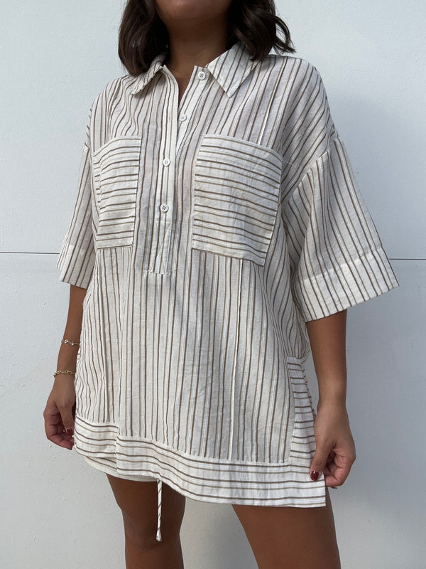 Striped Oversized Tunic Top