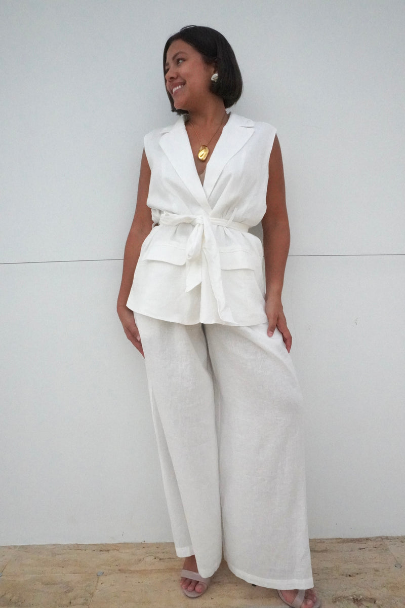 Linen Vest and Pants Set