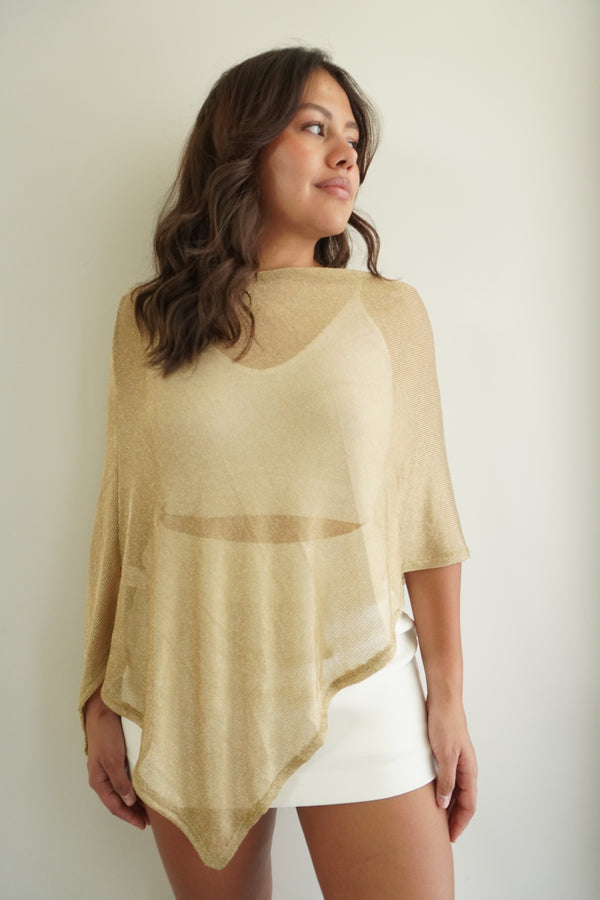 ( PRE-ORDER) Off Shoulder Asymmetrical Knit Cape Top