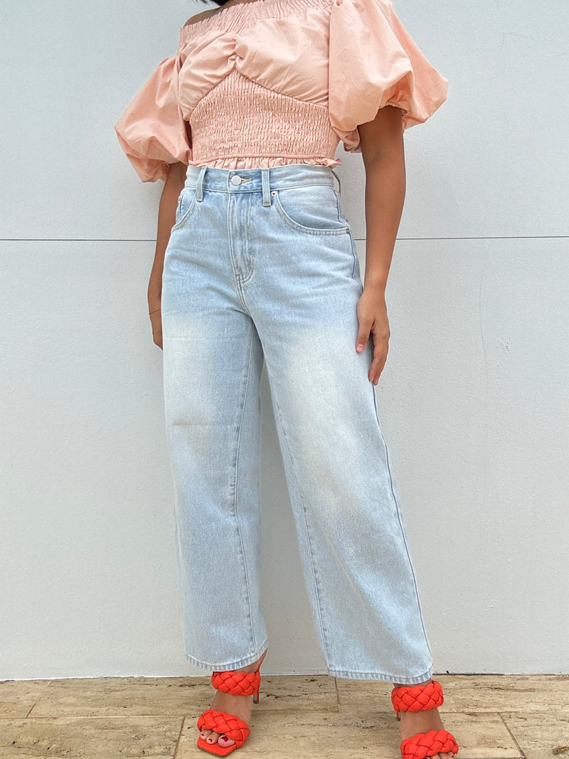 Adjustable Waist Crop Denim