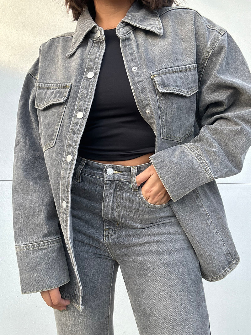 Denim Button Down Jacket