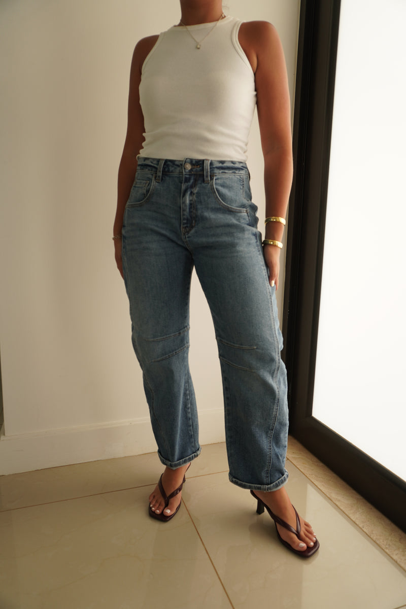 High Rise Wide Leg Denim Jean