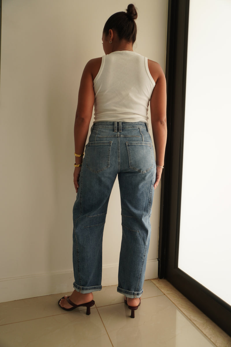 High Rise Wide Leg Denim Jean
