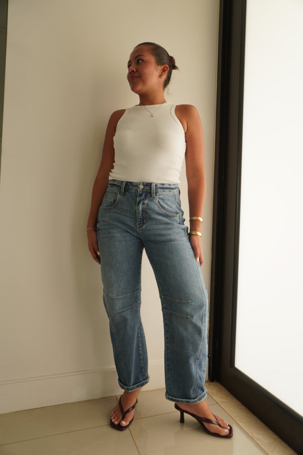 High Rise Wide Leg Denim Jean