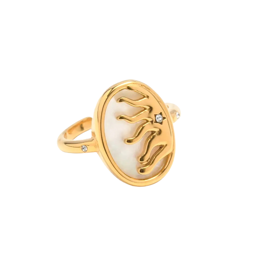 Sunburst Natural Shell Ring