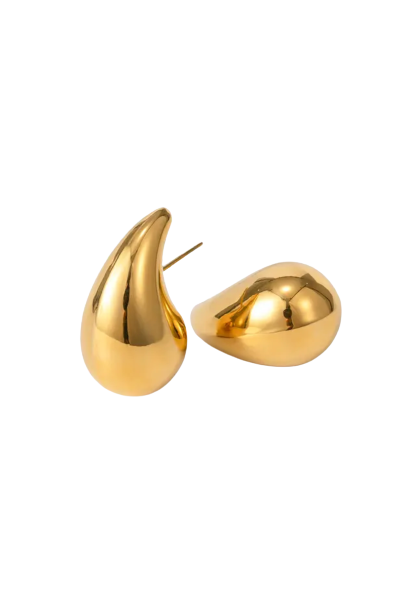 Gold Water Drop Earring