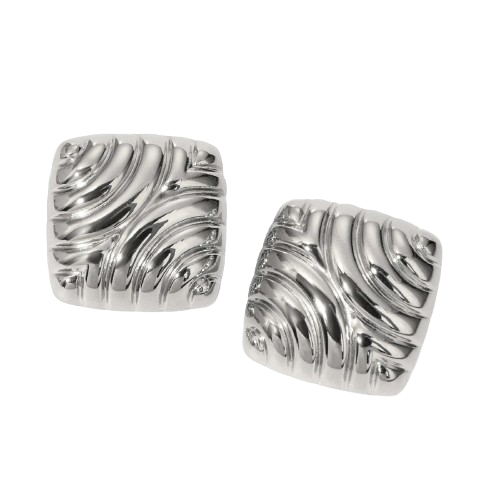 Square Shell Line Texture Earring