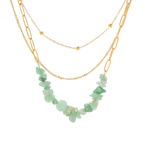 Bead Chain Stone Necklace