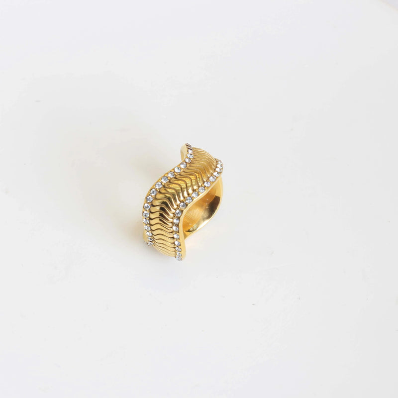 Wavy Snake Iced Out Ring