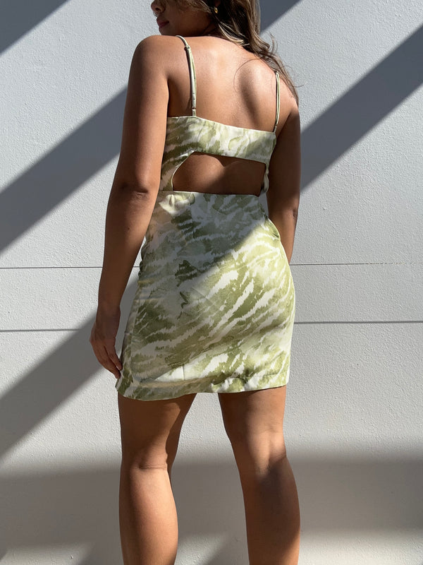 Tie Dye lime Dress